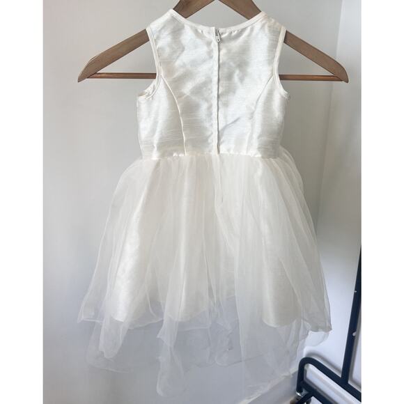 Elegant David's Bridal Flower Girl Corded Lace & Tulle Dress White girls sz 3 - Picture 4 of 8
